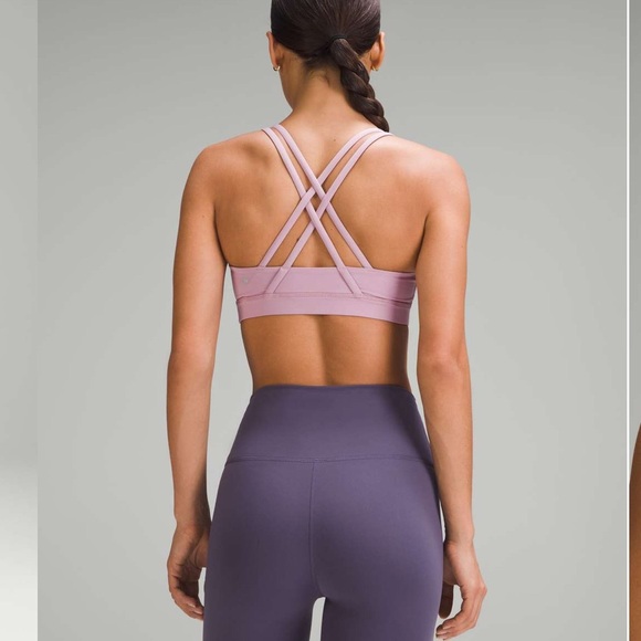 Lululemon Energy Bra Medium Support B–D Cups Rose Blush size 8 - Picture 2 of 7